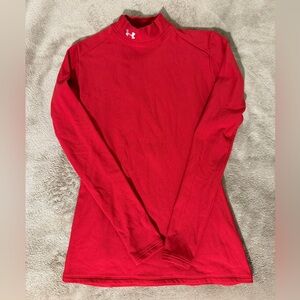 Under Armour Red Mock Neck Performance Top